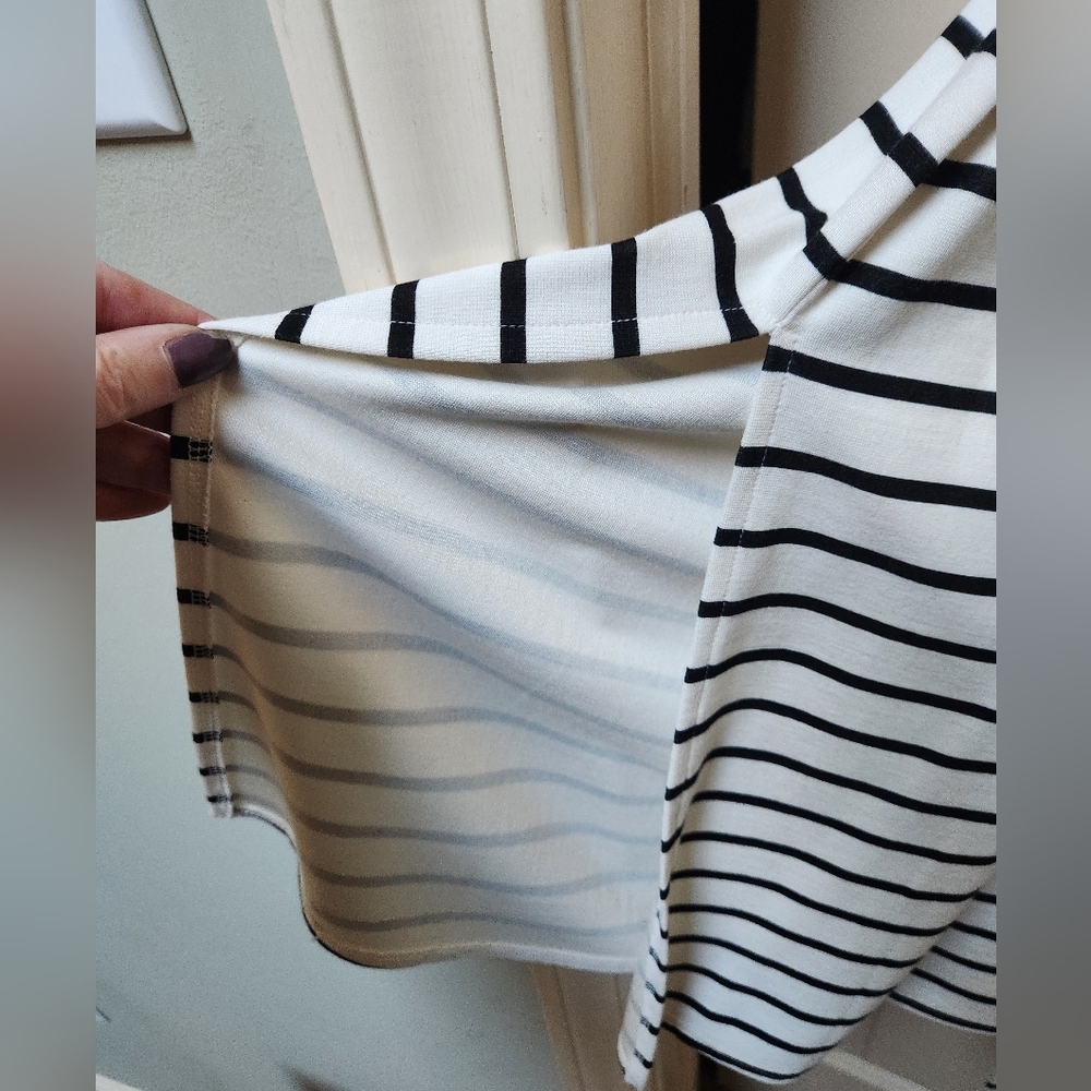 Banana Republic Black-White Striped Sleeveless Midi Dress , Size Small - Picture 6 of 12